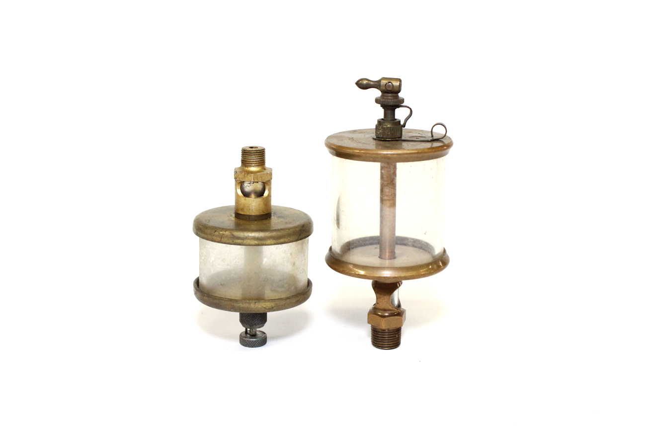 Antique Brass and Glass Drip Oilers EBTH